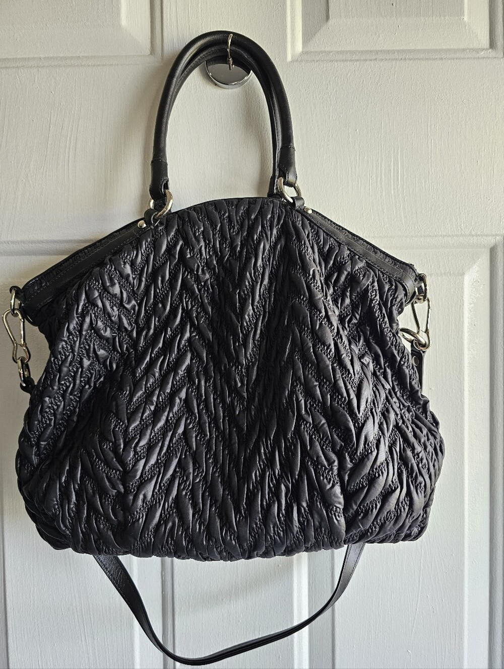 Coach Quilted Black Women's Satchel Handbag -75th Anniversary Edition - Picture 10 of 15